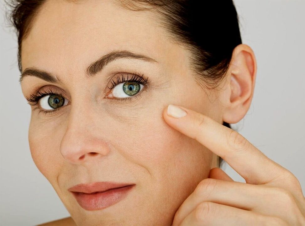 Aging skin under the eyes