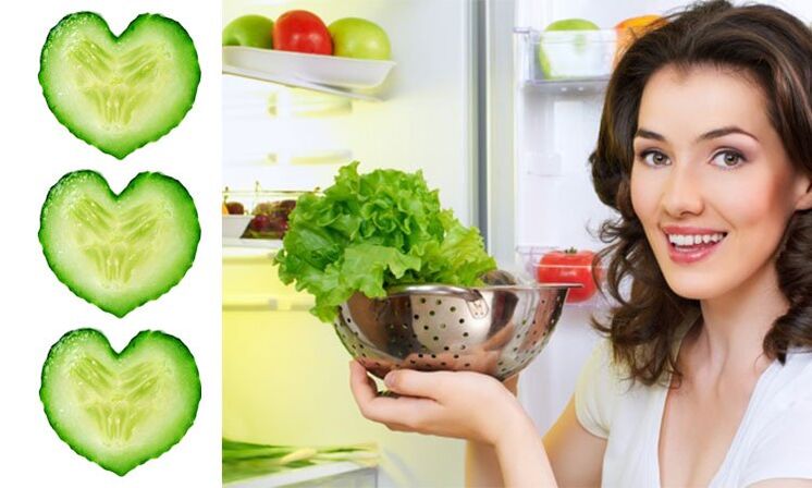 girl with products from which a cosmetic product is prepared for facial skin rejuvenation